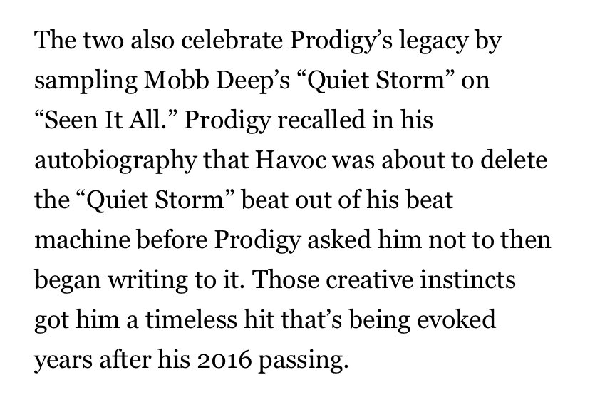 Atlanta trap &an angry NYC golden era rapper calling out wack rappers feels antithetical, but Metro weaved it together👌🏿 RIP Prodigy 🙌🏿