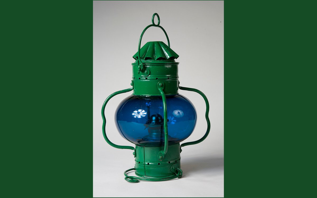 #FascinatingObject - lamp used at night attached to a halyard (line - rope used to hoist a ladder, sail or flag) which was then hoisted up the mast to indicate that a vessel was engaged in minesweeping operations c1940s #NZNavy #WW2 #Minesweeping