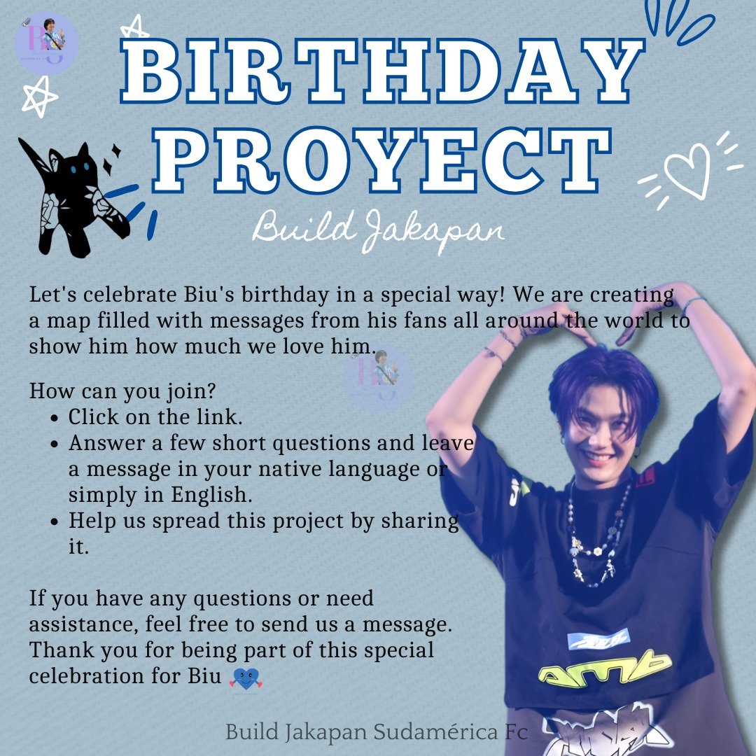 ·.·★ ¡ 𝑼𝒏𝒅𝒆𝒓 𝒂 𝒃𝒍𝒖𝒆 𝒔𝒌𝒚 !★·.·

Byl y Bubbles lxs invitamos a participar en este bello proyecto 💙

Byl and Bubbles we invite you to participate in this beautiful project 💙

Fecha límite/Deadline: June 2nd

#BuildJakapan #Beyourluve 

forms.gle/GBN3B3hGHwatC7…