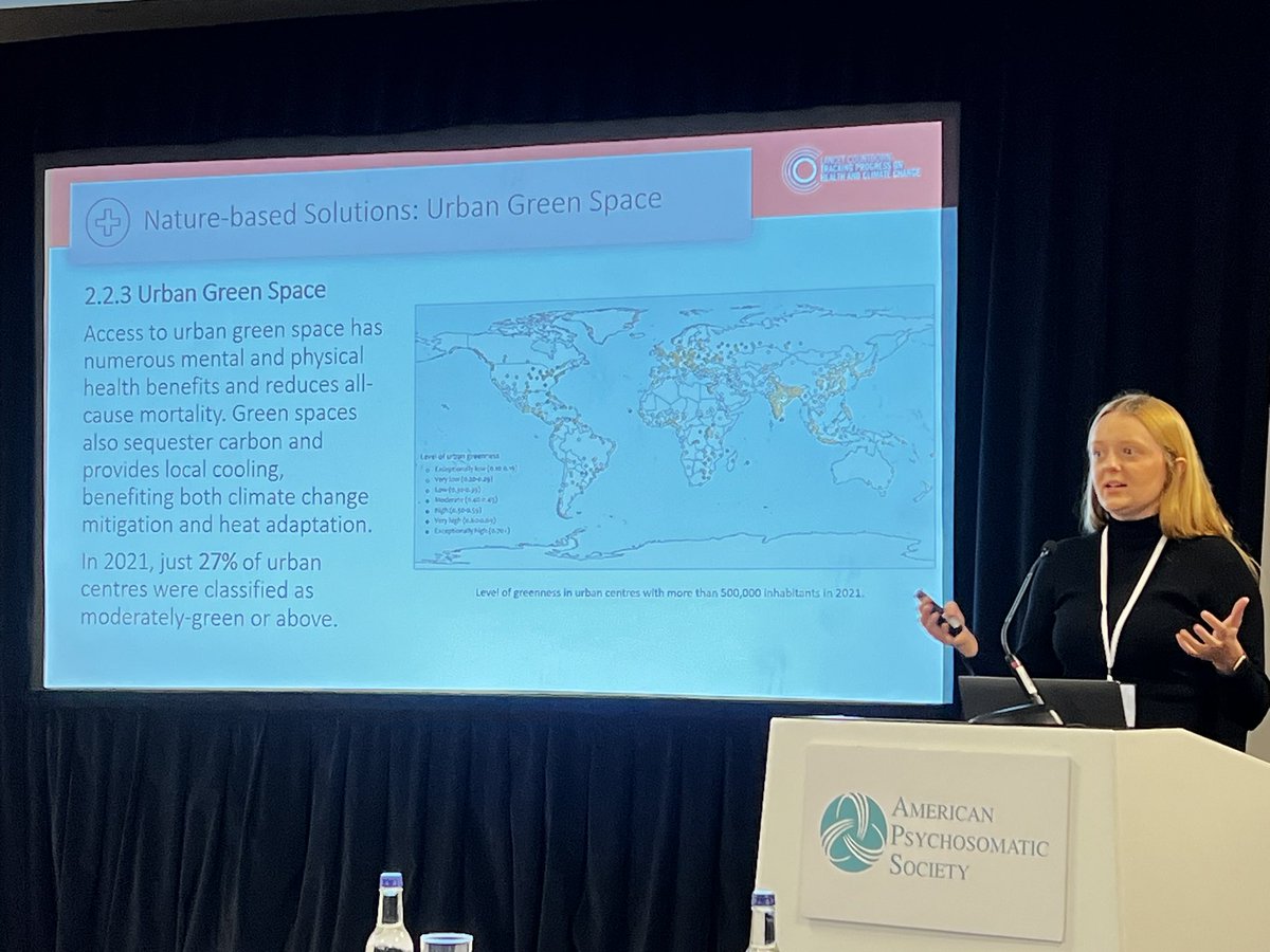 Amazing to share the platform with @mar_wally from @LancetCountdown who gave a great overview of physical health impacts and opportunities for climate interventions that will also have co-benefits for human health such as green space 🌱