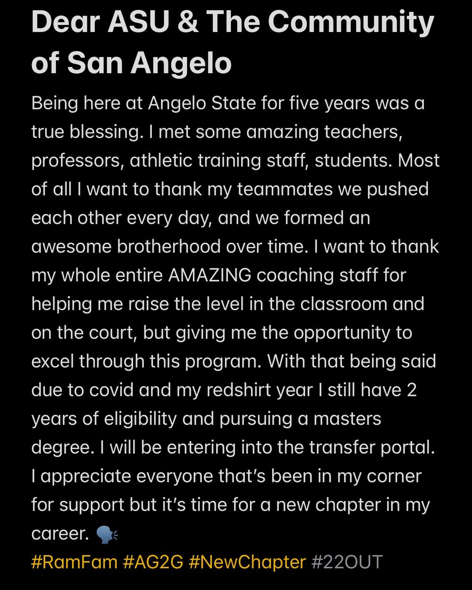 Thank You Angelo State 💕🗣️ 
#22out #NewChapter