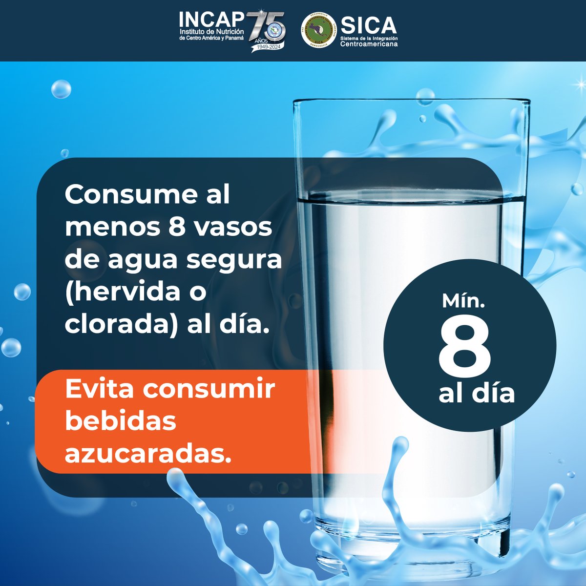 INCAP_NUTRICION's tweet image. ANTE EL CALOR Y ¡SIEMPRE!☀️🙃💦💧
Continúa hidratándote, recuerda beber al menos 8 vasos de agua al día.
¡Tu organismo te lo agradecerá!

#hidratacion #agua #habitosdevidasaludable #verano2024 #calor
@sg_sica @SGSISCA_SICA