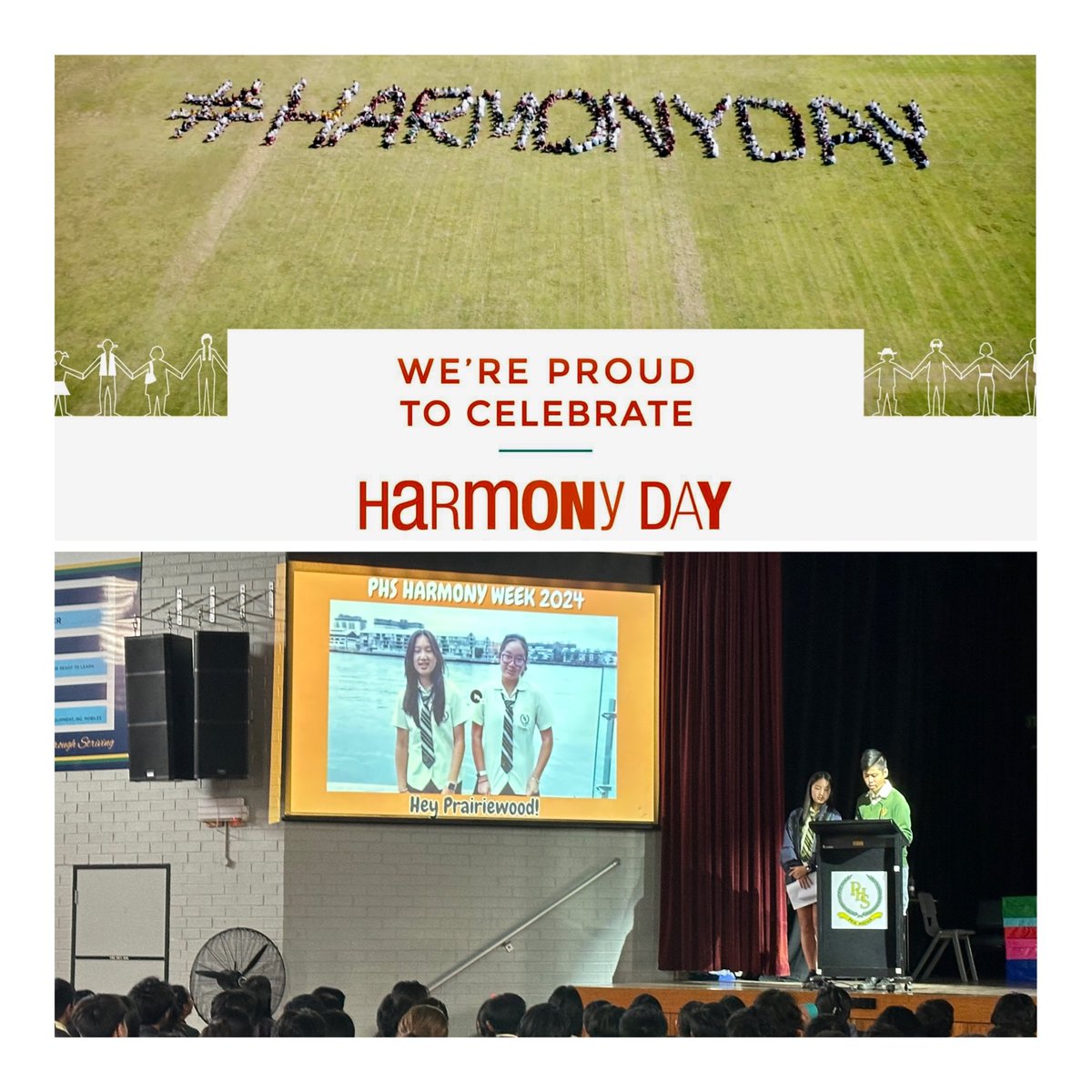 A moving #HarmonyDay Assembly yesterday led by our student leaders. We will publish the video made by the SRC over the next few days. Powerful conversations and behaviours linked to respect, kindness, empathy and belonging.