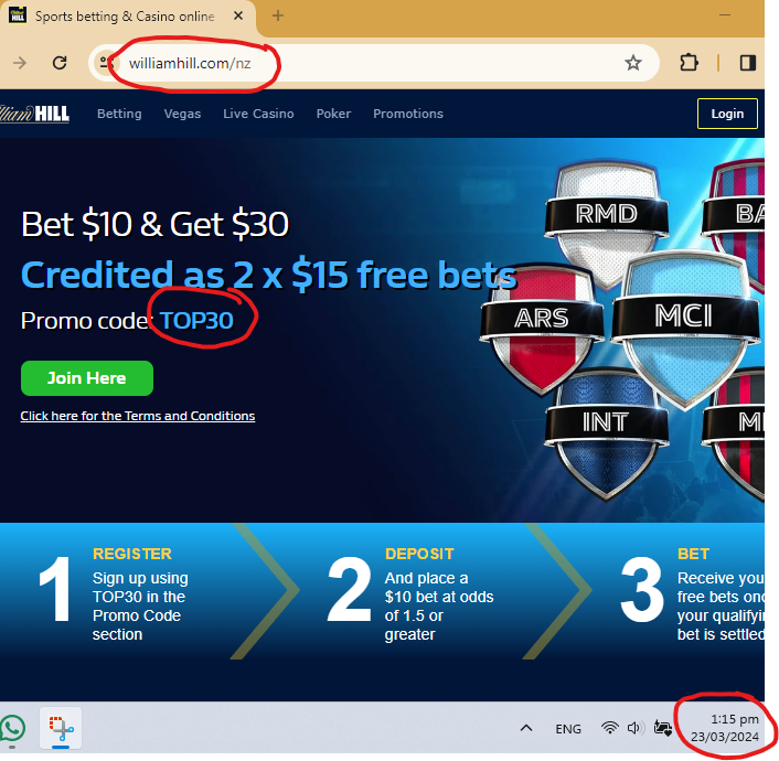 let_me_surf's tweet photo. @WilliamHill absolutely terrible sign up experience over the past week. You are clearly advertising TOP30 promo code on NZ website but refusing to honour it and cutting the chat immediately. Blatant false advertising https://t.co/6n1fA0sEh8