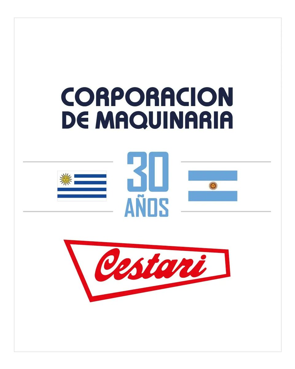 CestariTolvas's tweet image. 🇦🇷🤝🇺🇾 30 años juntos. 30 años acercando a dos países hermanos. 30 años de trabajo entre #Cestari y @corporacionuy . 30 años fortaleciendo una relación que crece año tras año.
Estamos felices y orgullosos de este aniversario ❤️.

#corporaciondemaquinaria 
#Uruguay 
#SomosCestari