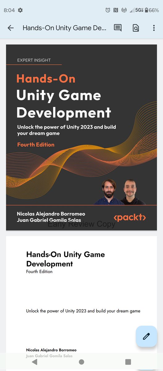 WallyOwi30's tweet image. Favorite Unity specific book? Starting this one tonight 
#unitygamedevelopers #unitybooks