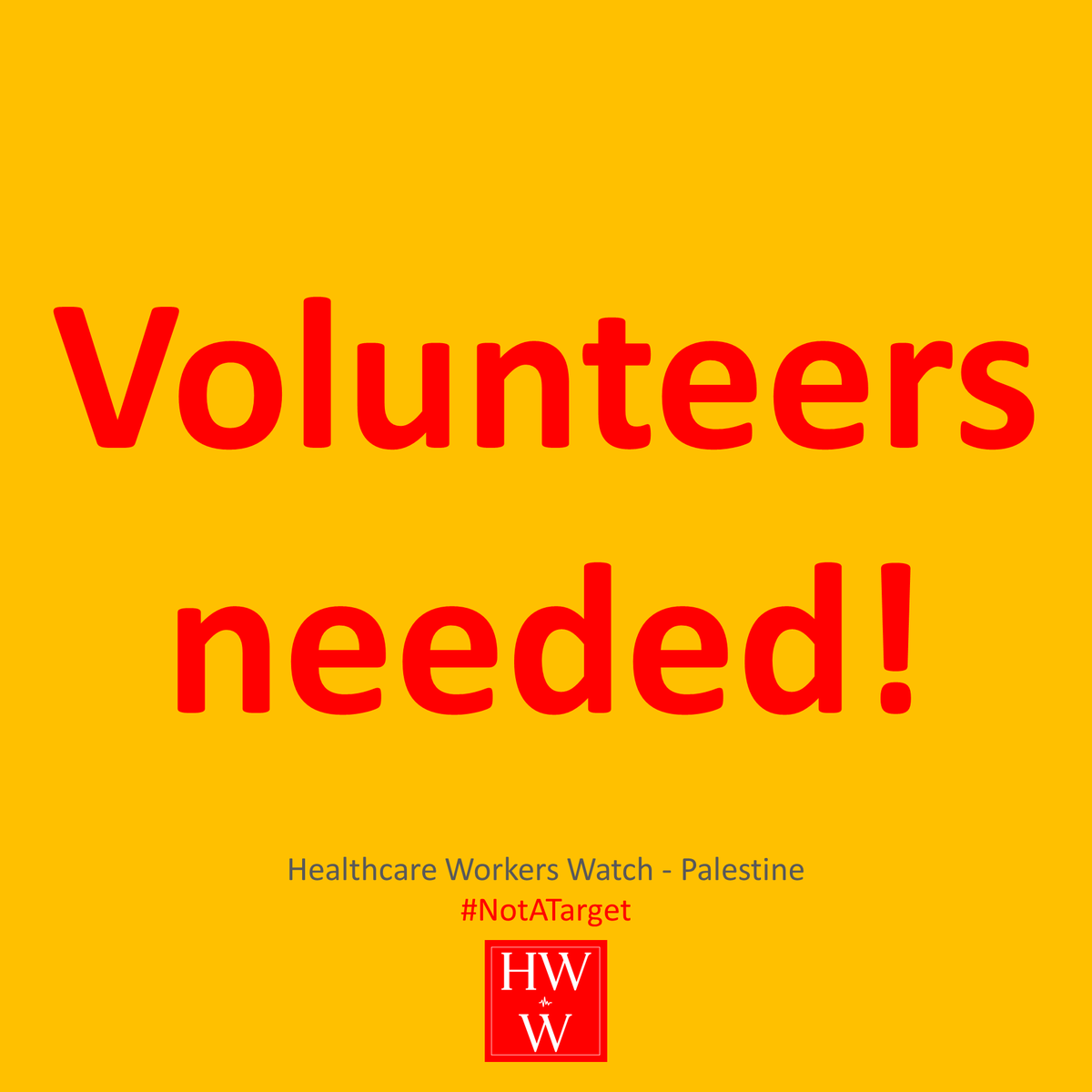 HCWWatch's tweet photo. We are recruiting! Your help is needed!
Please fill out this form or share it with anyone who can be of help 🙏
https://t.co/lQmFVlvjsm
#NotATarget #HealthcareWorkersWatch #recruiting #volunteering #Gaza https://t.co/CWDYdZK57b