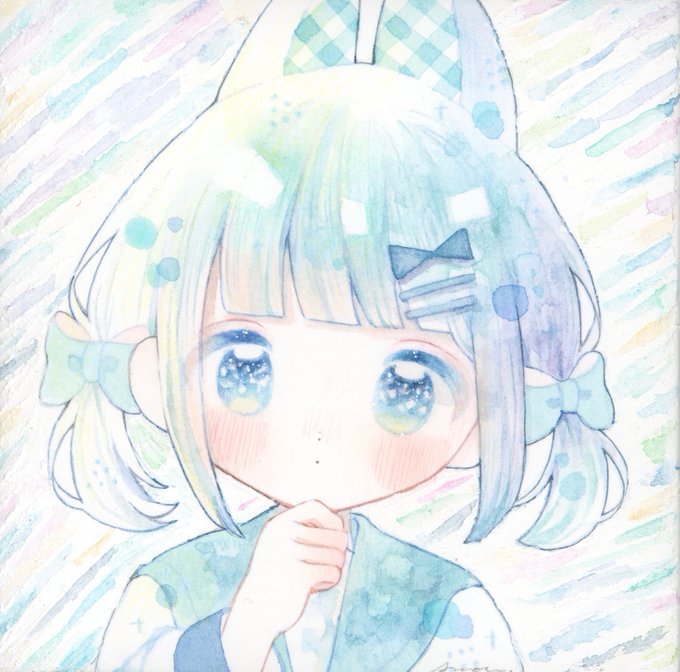 「animal ears hand on own chin」 illustration images(Latest)