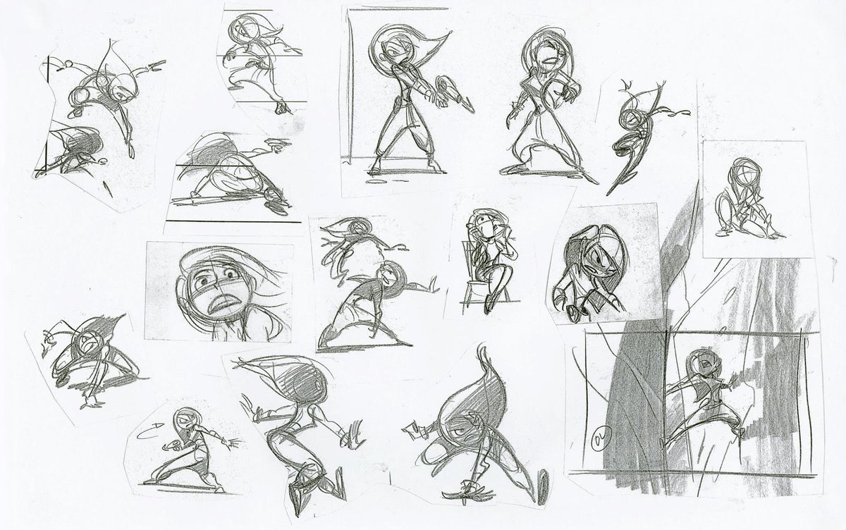Pose sheets by John Nevarez for Kim Possible (2002–2007), created by Bob Schooley and Mark McCorkle, Walt Disney Television Animation