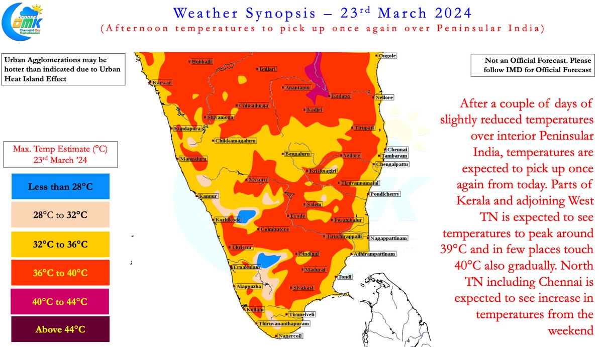 Chennai Rains (COMK) on X: #WxwithCOMK 23rd March'24 Update After