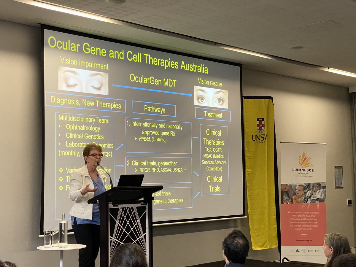 Currently, there’s only 1 TGA approved treatment option for #InheritedRetinalDisease Leber Congental Amaurosis. Prof Robyn Jamieson shared insights on the huge amount of work to get this Gene Therapy approved in Australia. #IRDPatientDay <a href="/CMRI_AUS/">CMRI</a>