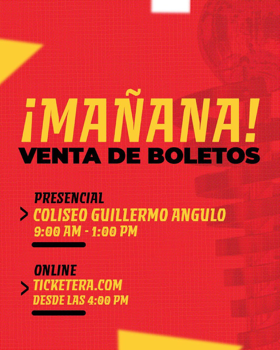 Compra tus boletos para los primeros 4 partidos en #ElCalentón , mañana de 9:00am - 1:00pm en la boletería del Coliseo Guillermo Angulo y en ticketera.com a partir de las 4:00pm 🏆🎟️ #GigantesAhí | #Back2Back🏆