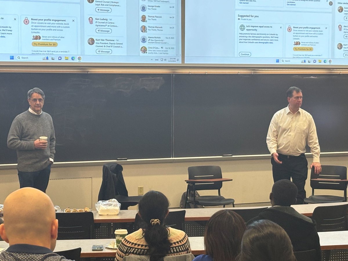 🧬🔬🎉 Hope everyone had a wonderful #BiophysicsWeek!

We celebrated with our annual Spring Tea event. This year, Joshua Bishop and David Gange from <a href="/CortevaUS/">Corteva U.S.</a> visited to teach us more about alternate careers in patent law. Thanks for visiting!

<a href="/BiophysicalSoc/">Biophysical Society</a> #biophysicsrules