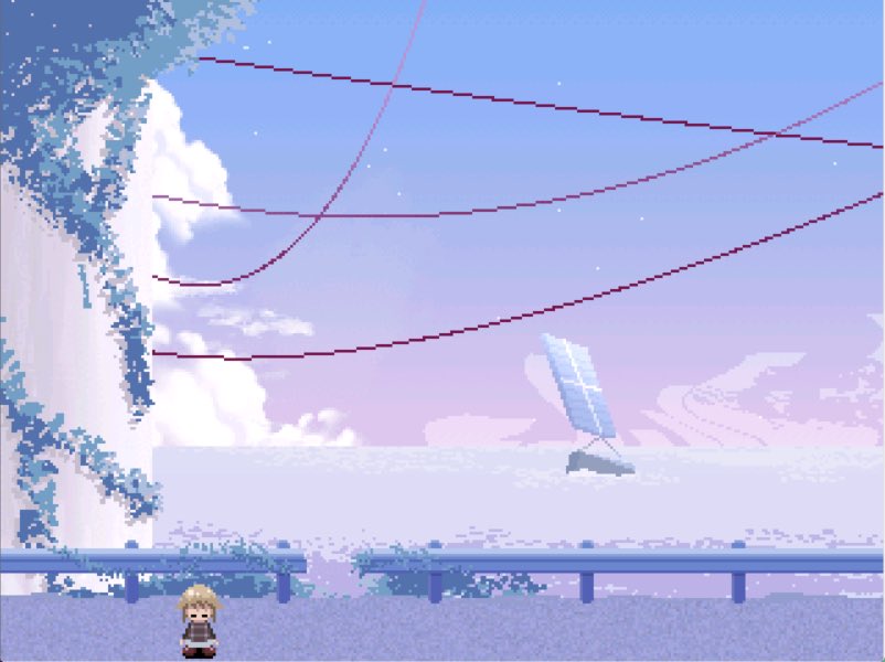death_nadare's tweet photo. #ゆめ2っき  #yume2kki
ゆめ2っき ver.0.123aパッチ1をアップロードしました
例の場所のあまりにも見苦しいバグの修正とお詫びにはなりませんがちょびっとマップを拡張しました、お暇な時にでもどうぞ！ https://t.co/n2kvLL25X4