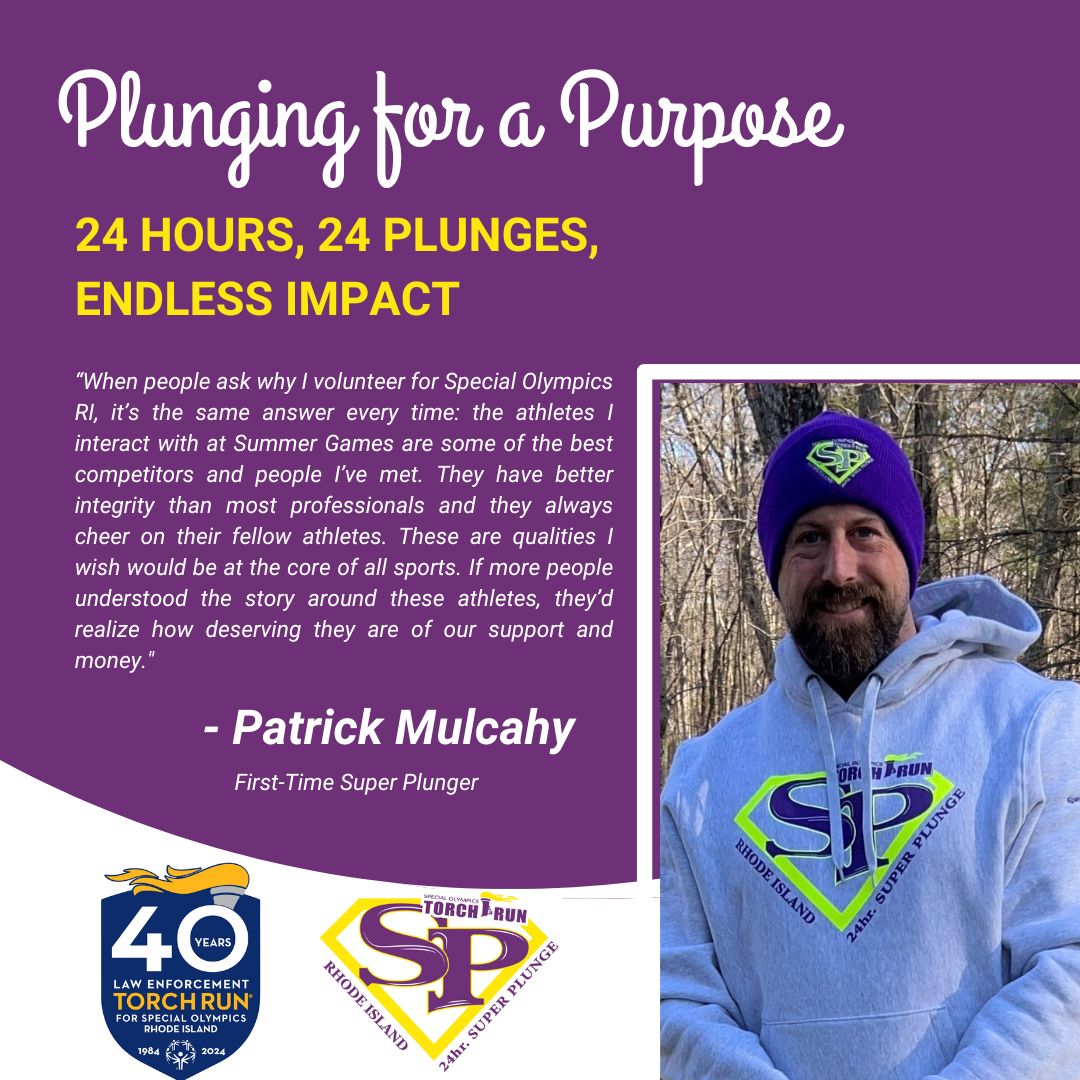 From childhood friendship to Super Plunge passion! Patrick Mulcahy's journey with @SORhodeIsland started with a bond that led him to dive into our mission headfirst. Now, after a decade of dedicated volunteering alongside his dear friend Dan O’Neil, providing security at our…