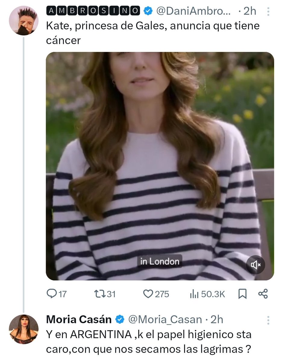 Como paciente oncológico, deseo de corazón que nunca ni ella, su hija, sus nietos, ni ninguno de sus afectos,  tenga que pasar por tanta incertidumbre, angustia y dolor... Lamentable comentario. Lamentable, muy lamentable.