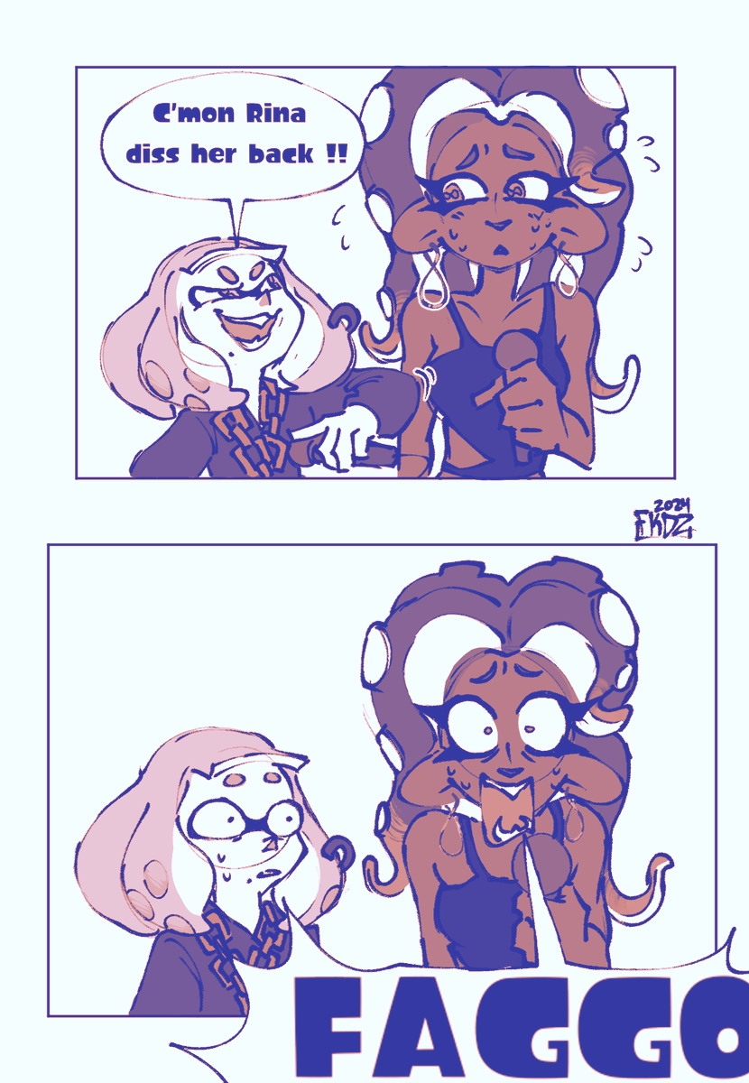 Funkiidoinkz's tweet photo. She's doing her best 

#Splatoon https://t.co/NSm2r2DsID