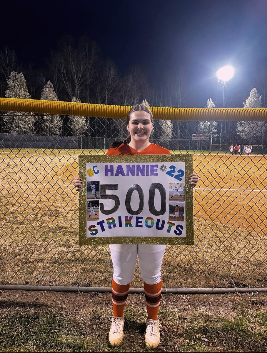 Hit 500 high school career strikeouts!!! HUGEEE win tonight with my girls (5-3)!!!! So excited to see what’s next! LFGG @SoftballOchs @VirginiaOCElite @jackie_magill @VWUSOFTBALL @ElliottSaysWhat @CoachBriBurger