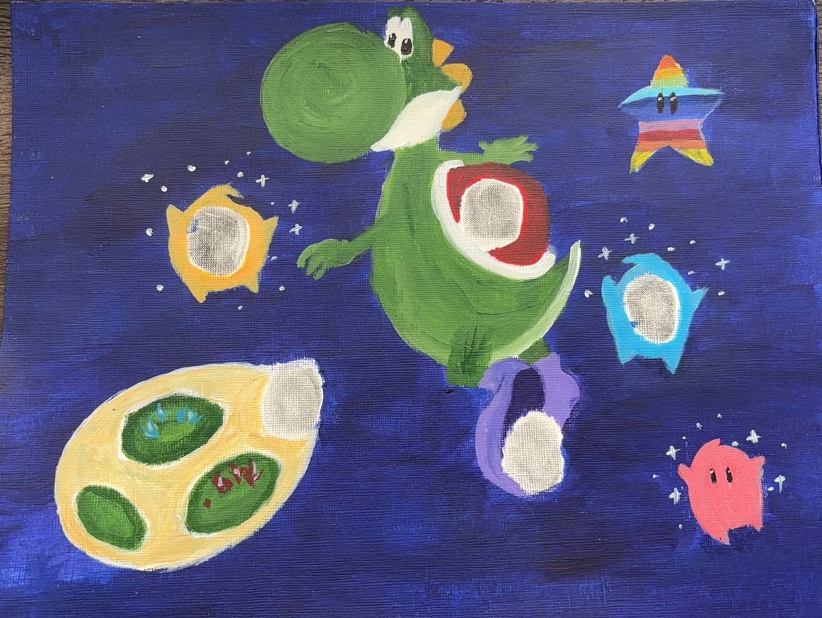 This is definitely one of our cutest fingerprint painting for a young @3wishesproject_ patient! One who loved Yoshi! I hope that looking at it will bring a smile to the bereaved family. #EOLcare