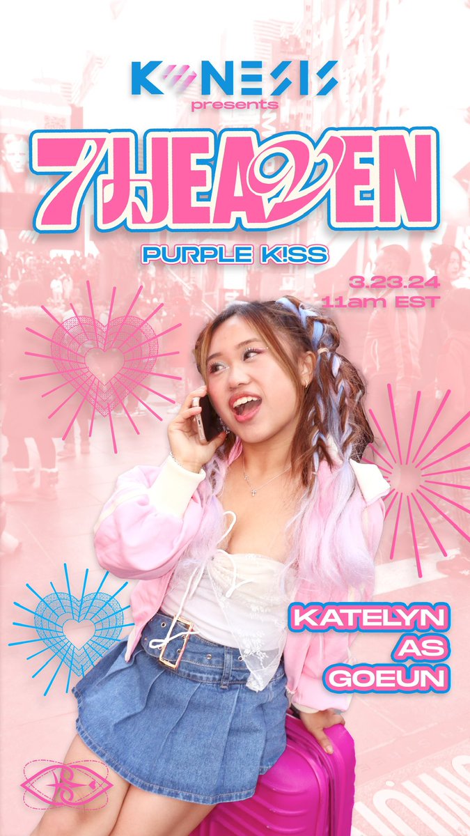 KNESIS_NYU's tweet photo. Here are some solo shots of the cast of 7Heaven by Purple Kiss!

Catch our cover out tomorrow, 3/22/24 11am EST, on Youtube!

#PURPLE_KISS @RBW_PURPLEKISS #7Heaven #GOEUN #IREH #CHAEIN https://t.co/zy1QkwDlv9