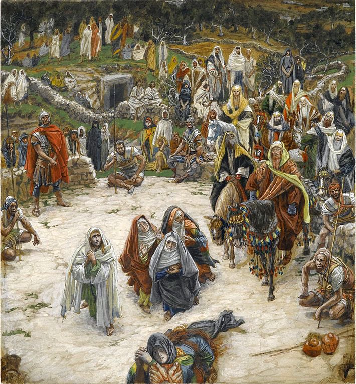James Tissot’s 1890 watercolour “What Our Lord Saw from the Cross” depicts Jesus’ death attended by uninterested Romans, scheming religious leaders, a handful of women, and the boy to whom he will entrust his mother.