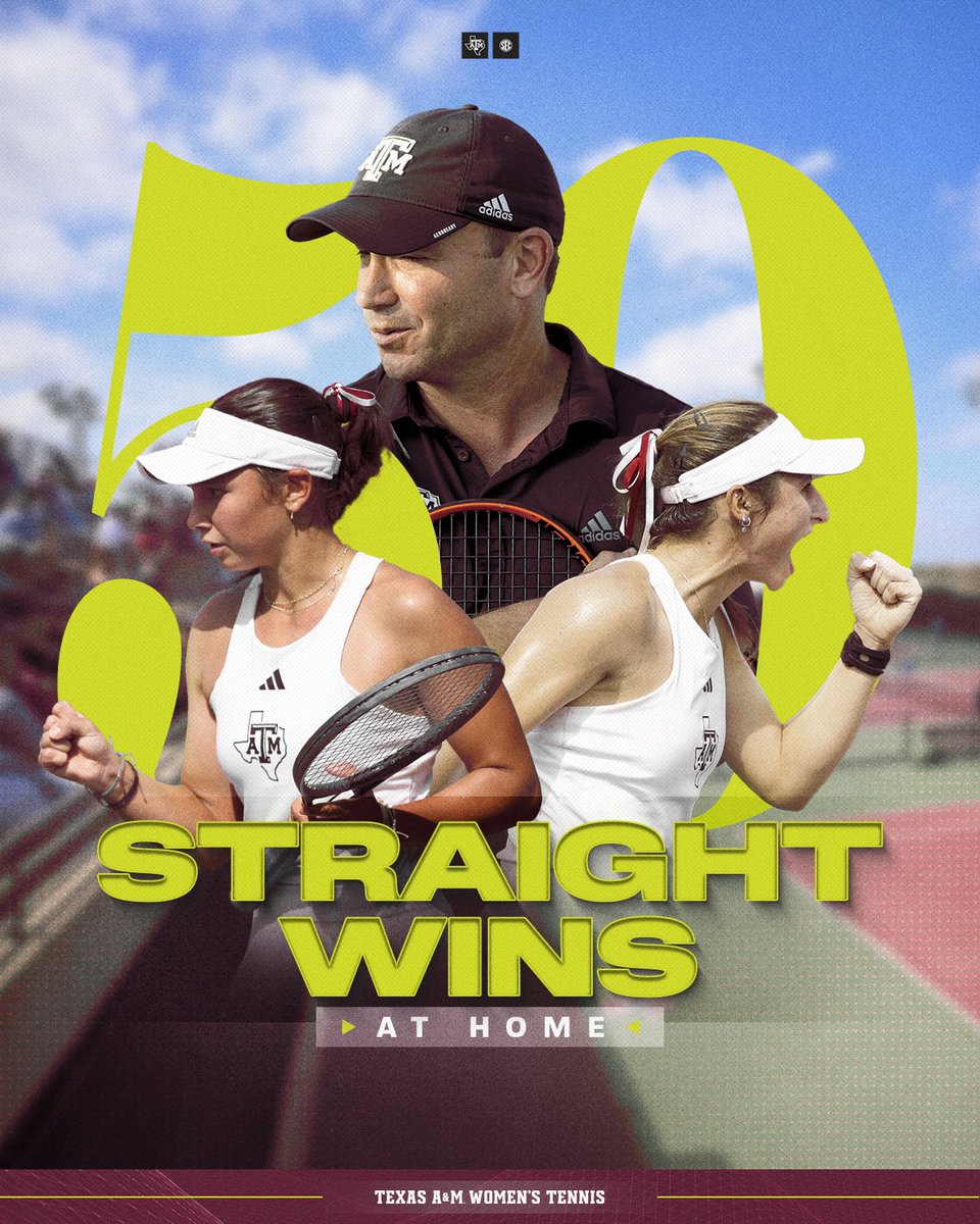 AggieWTEN's tweet image. 5️⃣0️⃣-STRAIGHT WINS AT HOME ‼️

#GigEm // #AggieVB