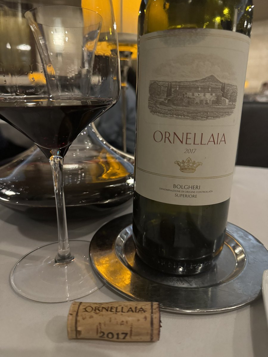 Celebrating a successful return to Houston with 2017 Ornellaia. Thanks to @CoastCabCritic for the inspiration and to @EddieVs for the great meal and service.