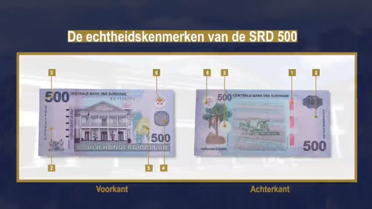banknotescolle2's tweet photo. Centrale Bank Van Suriname🇸🇷 launches new SRD 200 and 500 banknotes https://t.co/fyPuD2cVff