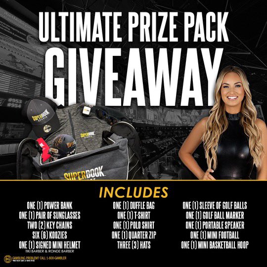 Doing a swag bag giveaway for our loyal <a href="/kellymurrayshow/">Kelly & Murray</a> listeners. Make sure you’re following <a href="/SuperBookSports/">SuperBook Sports</a> as well. RT for a chance to win 🖤💛