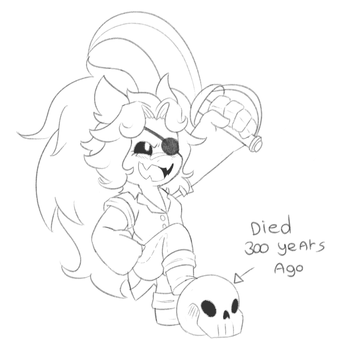 lil doodle that i made for a pirate tinkaton (kinda) #wip