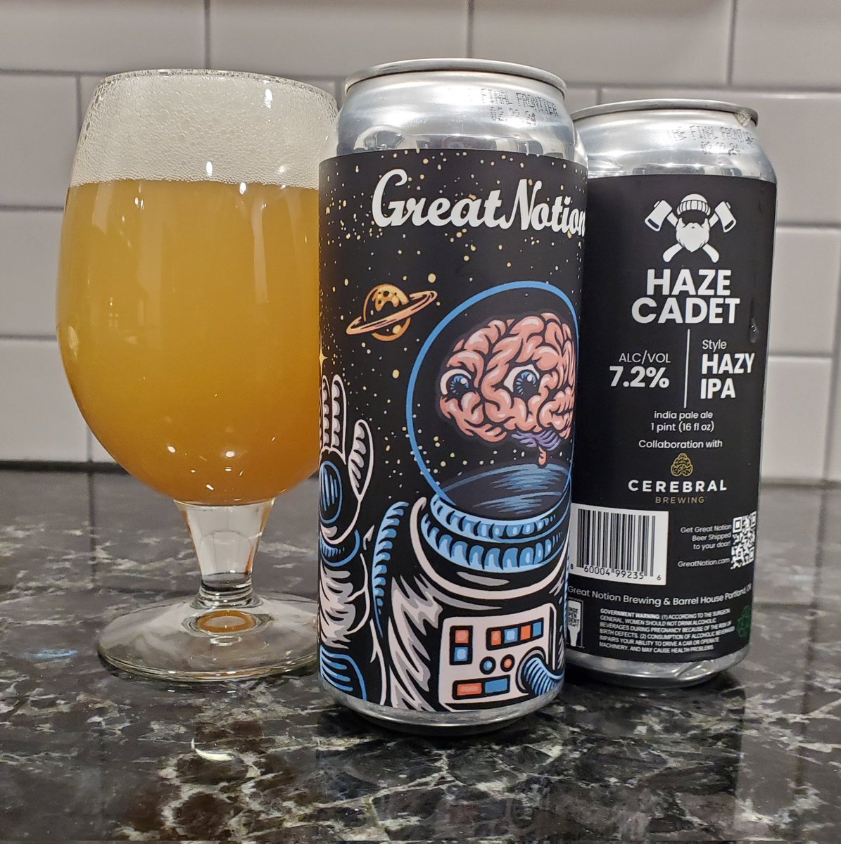 Haze Cadet IPA by Great Notion Brewing in collaboration with Cerebral Brewing - 2 of my favorite breweries! Cheers Peeps 🍻 This is 🔥 @ephoustonbill @BPlohocky @DRE_Go_Fish @D_V_T_ @Senor_Greezy @mikeadam16 @badhopper @BigChiefSpyBoy #CraftBeer #beer