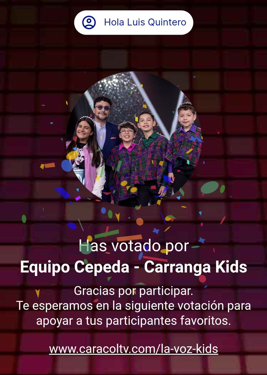 Con los Carranga Kids hasta el fin!!!
#LaVozKids #LaVozKidsColombia