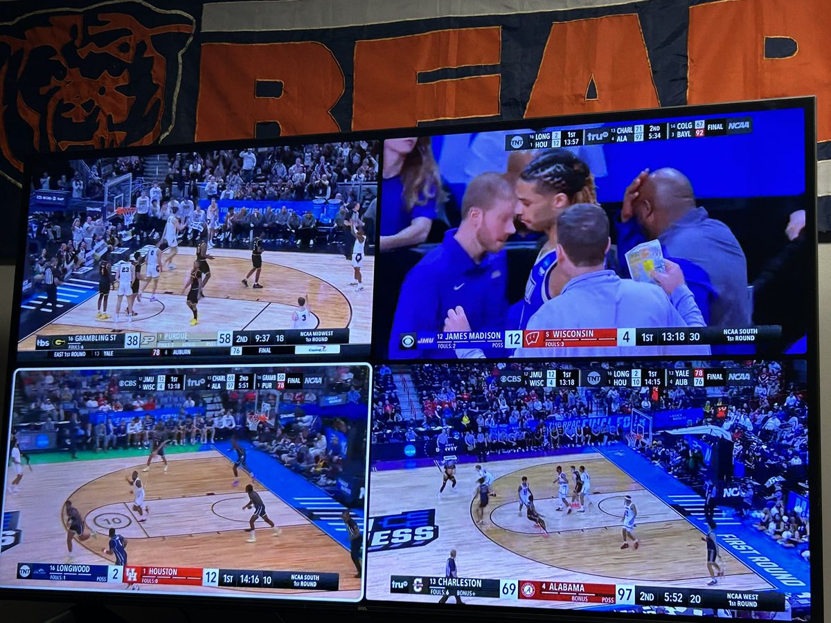 How did we ever survive only being able to watch one tournament game at a time? #MarchMadness2024