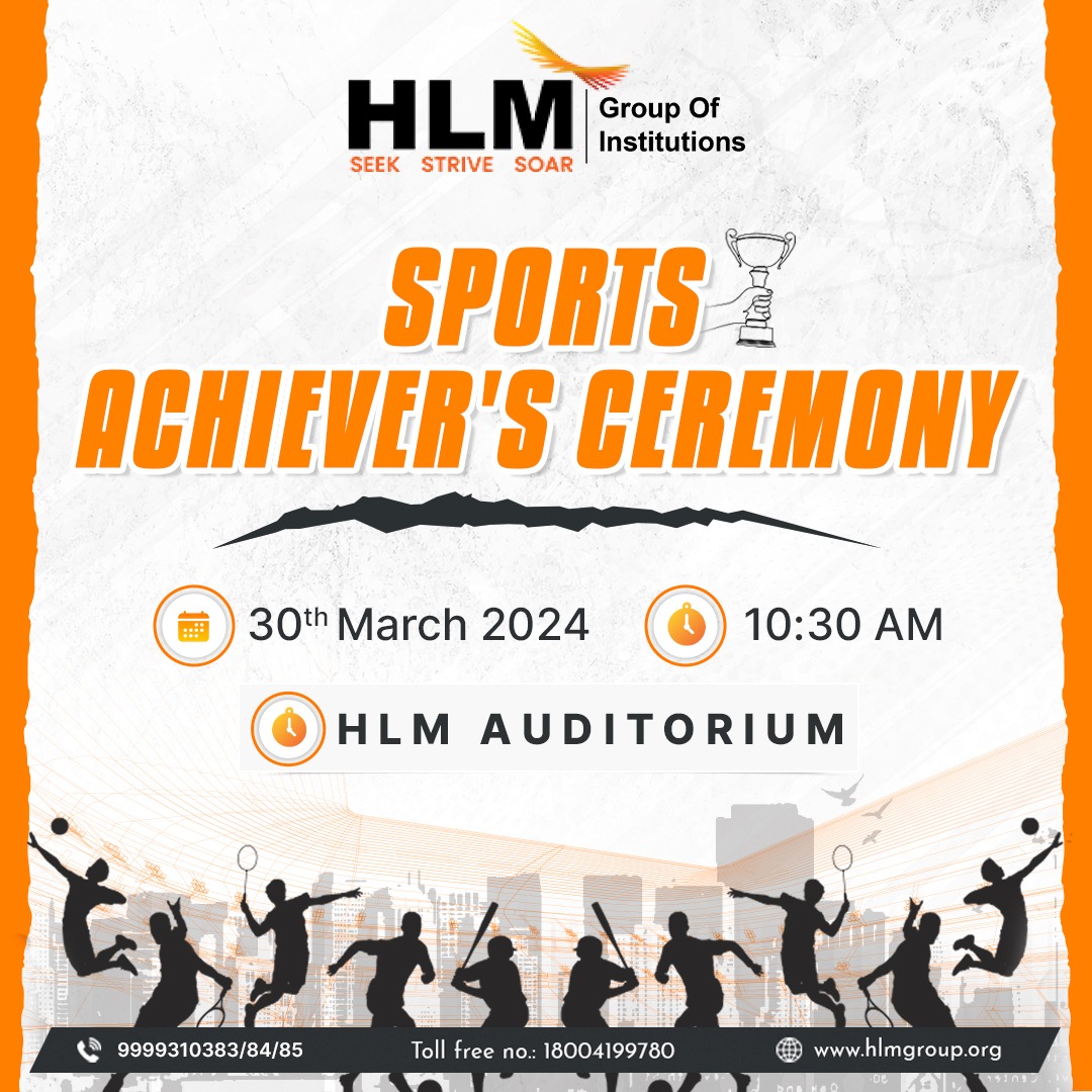 Celebrating excellence in sports! Join us for the Sports Achiever's Ceremony on March 30th, 2024, at 10:30 AM in the HLM Auditorium. Let's honor our talented athletes and their remarkable achievements. See you there! 🏆 

#SportsAchievers #ExcellenceinSports #HLM