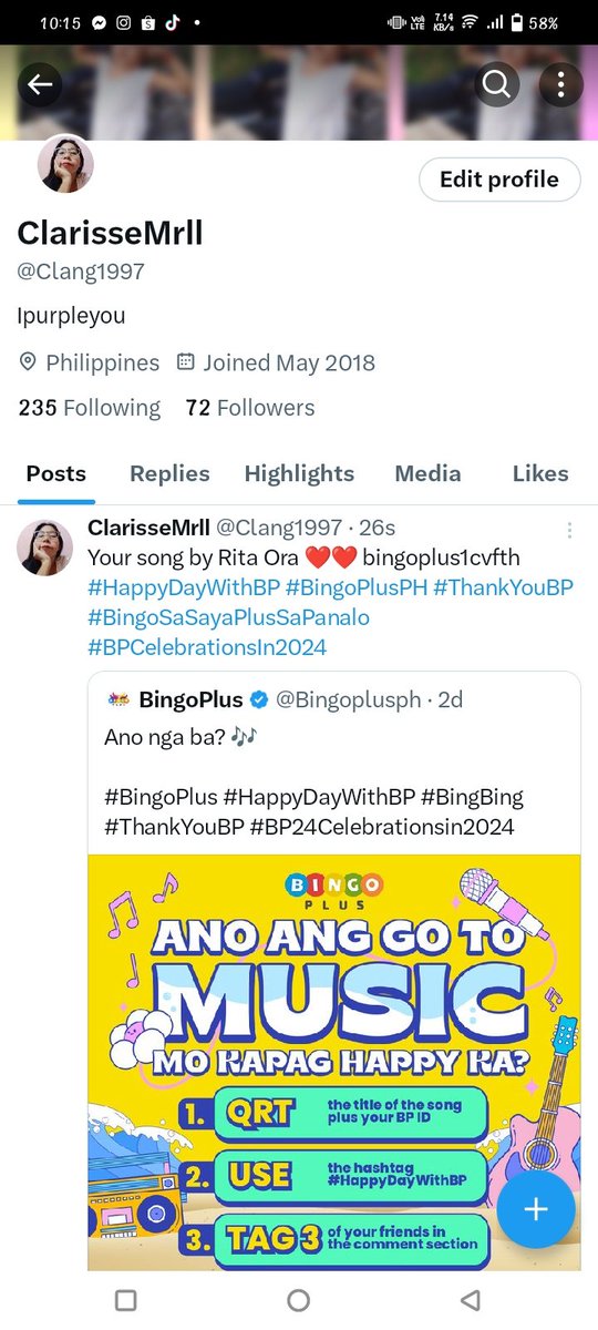 Clang1997's tweet photo. @Bingoplusph @CoversLhyn
@gold016_
@MARVZ83
#HappyDayWithBP #BingoPlusPH #ThankYouBP #BingoSaSayaPlusSaPanalo #BPCelebrationsIn2024 https://t.co/RWTnUBuT5C