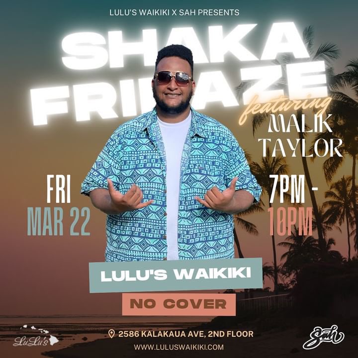 Lulus_Waikiki's tweet image. Happy Aloha Friday. Here’s your music line up for the weekend. We have #mrtaylormusic live tonight from 7 pm - 10 pm. Then tomorrow we have #freddyleone from 7 pm - 10 pm as well. See you all soon! #Aloha 🌴🎸✨