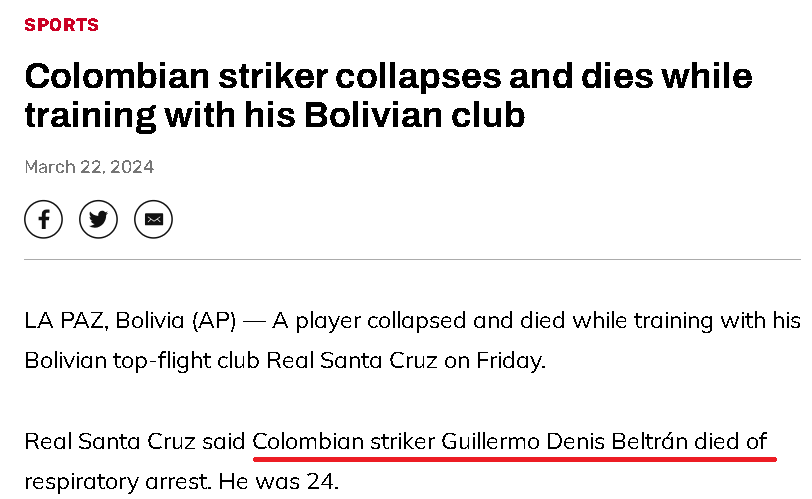 _aussie17's tweet photo. Oh shit make it number 4 soccer player collapsing this week! 

And this one died! https://t.co/jC3ZyFLM37