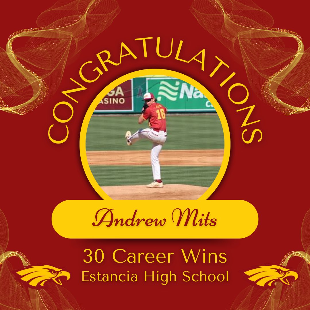 Estancia HS Baseball (@estanciahs_bb) on Twitter photo Congratulations to Andrew Mits on his 30th career win at Estancia HS! <a href="/DMitsBaseball/">Drew Mits</a>
<a href="/EstanciaSports/">Estancia High School Athletics</a> <a href="/TimBurtIrvine/">Tim Burt</a> <a href="/OCSportsZone/">OC Sports Zone</a> <a href="/AndrewTurnerTCN/">Andrew Turner</a> <a href="/mjszabo/">Matt Szabo</a> <a href="/SteveFryer/">Steve Fryer</a> <a href="/ocvarsity/">ocvarsity</a> <a href="/latsondheimer/">eric sondheimer</a> Congratulations to Andrew Mits on his 30th career win at Estancia HS! <a href="/DMitsBaseball/">Drew Mits</a>
<a href="/EstanciaSports/">Estancia High School Athletics</a> <a href="/TimBurtIrvine/">Tim Burt</a> <a href="/OCSportsZone/">OC Sports Zone</a> <a href="/AndrewTurnerTCN/">Andrew Turner</a> <a href="/mjszabo/">Matt Szabo</a> <a href="/SteveFryer/">Steve Fryer</a> <a href="/ocvarsity/">ocvarsity</a> <a href="/latsondheimer/">eric sondheimer</a>