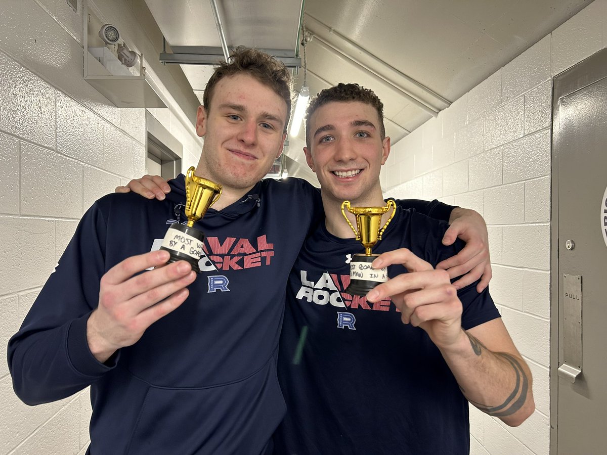 Doby: Plus de victoires en une saison 
Logan: Plus de buts en une saison 

Doby: Most wins in a season
Logan: Most goals in a season 

—

Jakub Dobeš est devenu le gardien avec le plus de victoires en une saison dans l’histoire du Rocket. 

Logan Mailloux est devenu le défenseur