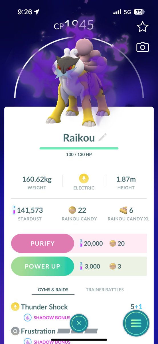 jiel_91's tweet image. Finally i got Shadow Raikou 😍😍😍 Nice IV. #PokemonGO #shadowraid