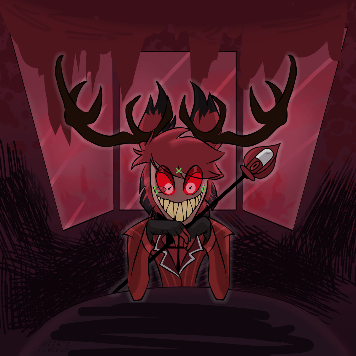 Ariaflenz's tweet photo. No tuve tanto tiempo pero no podía dejar olvidado al mismísimo Alastor.
#HazbinHotel #AlastorFanart #fanart #proceso #demon #red #HazbinHotelLucifer #HazbinHotelCharlie #HazbinHotelAlastor https://t.co/8sls3KA8KO