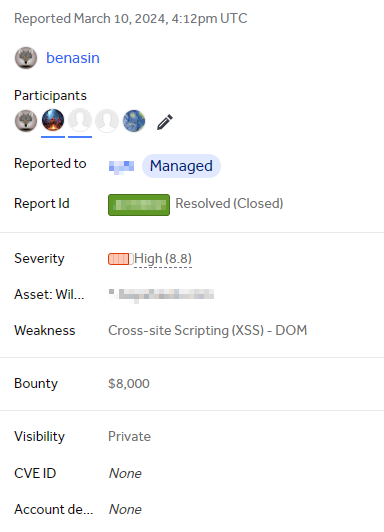 Benasin3's tweet photo. We've just found a super cool chain of XSS which leads to Account Takeover on a SSO Portal.
Hard work paid off with $8,000 bounty!
@Benasin3, @LongShrimp0812
#FrogSecTeam #BugBounty @Hacker0x01 #TogetherWeHitHarder https://t.co/8MabQwZ0Q1
