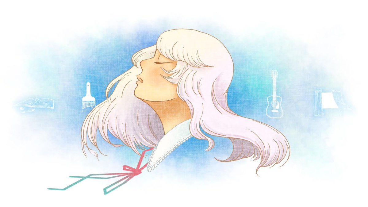 1girl solo long hair ribbon closed eyes white hair pink hair  illustration images