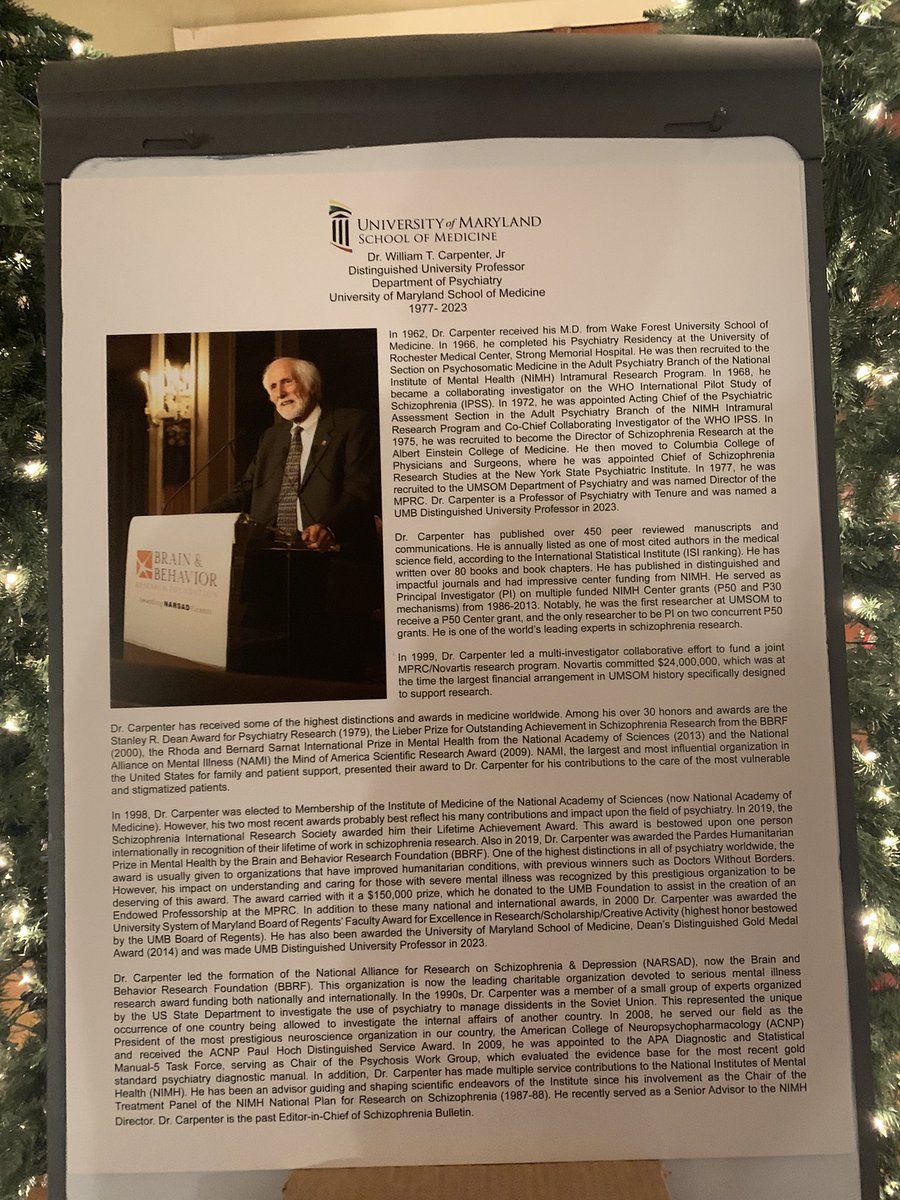 It was wonderful to celebrate Dr Will Carpenter’s career and retirement today. I am proud to have called him my mentor. Forever grateful for all I learned from him and the opportunities he gave me. #psychiatry #MPRC <a href="/SchizBulletin/">Schizophrenia Bulletin</a> <a href="/UMmedschool/">University of Maryland School of Medicine</a>