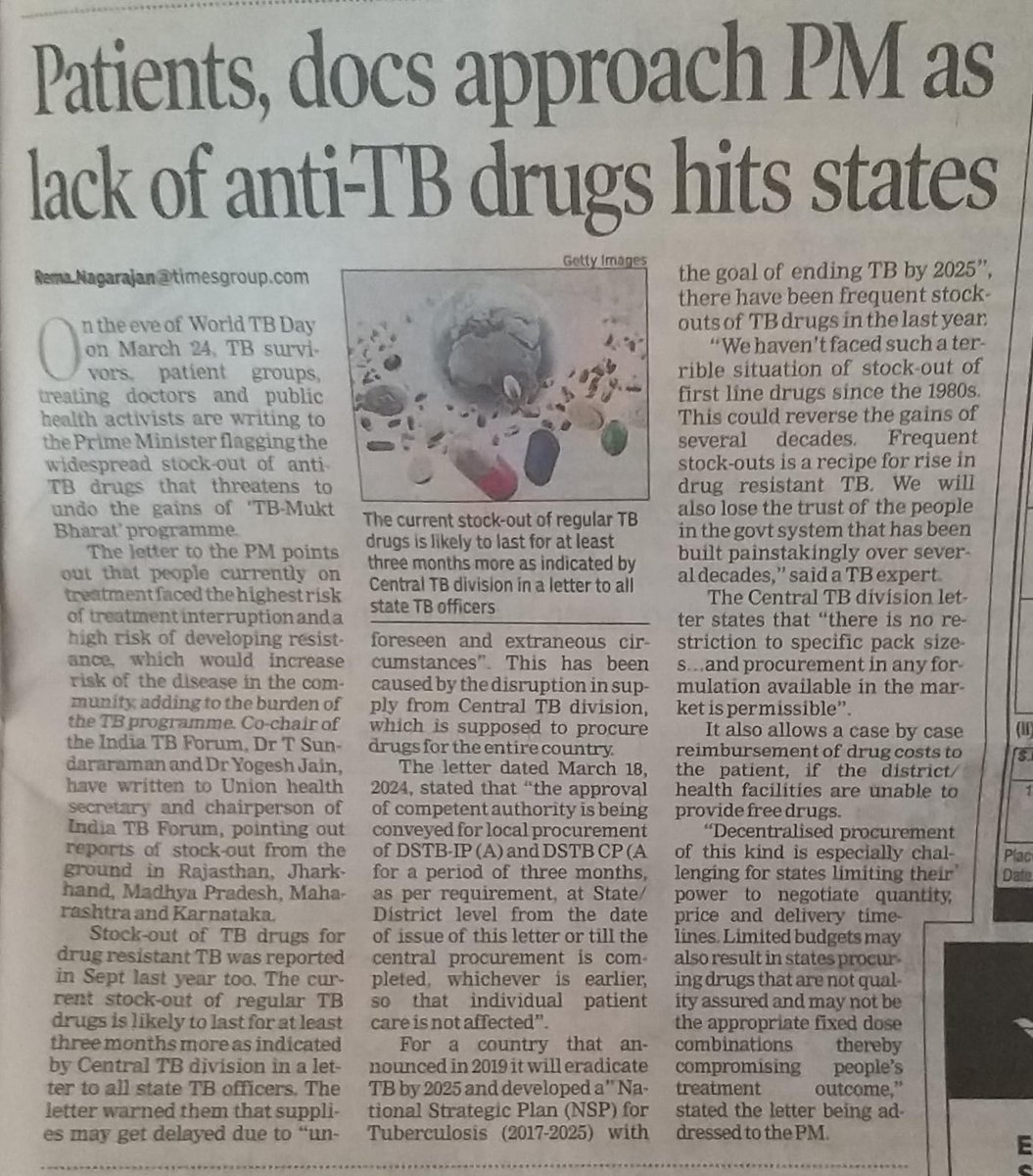 '...treatment interruptions on such a scale will compromise the outcomes of individual patients and the programme, as also worsen the drug resistance situation. It will undermine trust of our private health care partners and will weaken active search for missing cases.'