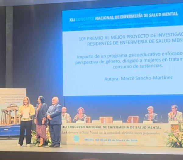 El proyecto de investigación #TFR de Mercé Sancho consiguió la máxima distinción con el 10º Premio <a href="/_AEESME/">AEESME</a> por su excelente trabajo y presentación del programa psicoeducativo enfocado desde la perspectiva de género, para mujeres en tto por consumo de sustancias. Tutores 🔝