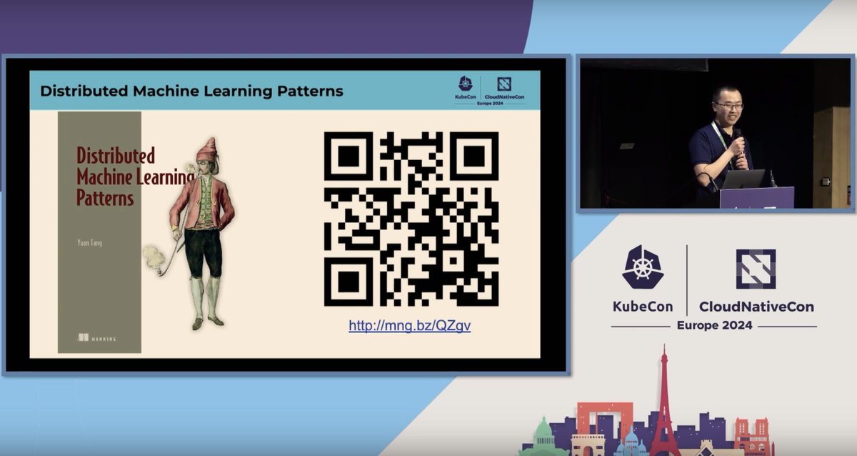 TerryTangYuan's tweet image. Had a great time at KubeCon Europe this year at Paris!

I  did my first opening remarks session at Cloud Native AI Day as a  co-chair, gave a talk on Production-Ready AI Platform on Kubernetes,  chatted with many collaborators and colleagues, and had my first book-signing at a…