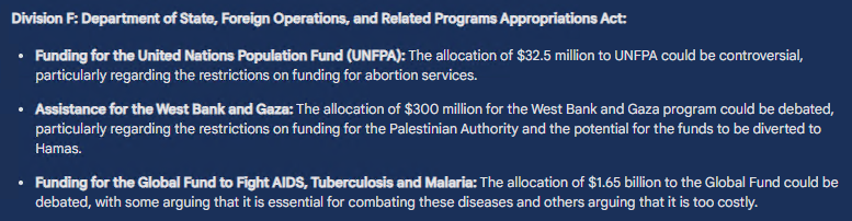 RichardHeartWin's tweet photo. You didn't read the 1,000 page $1.2 Trillion dollar spending bill that just got signed? You can't even find it? Gotchu fam. I made AI do what you could not. DO NOT CLICK LINKS IN RESPONSES. IMPOSTERS! Here's some things it found for you to argue about if you like. https://t.co/ugAPmwE5gR