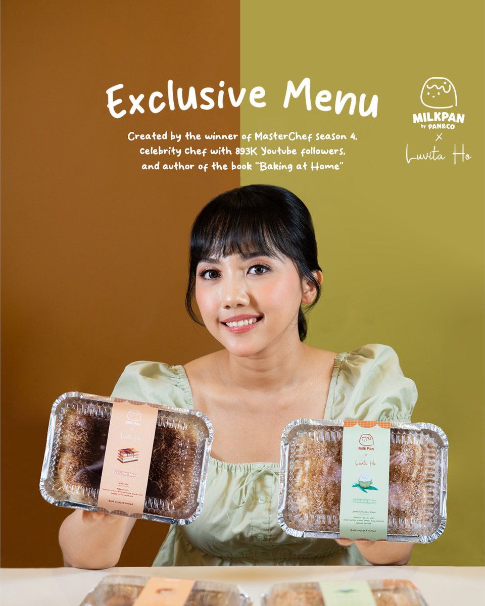 PondokIndahMall's tweet photo. New Collaboration Alert‼️ Introducing Milkpan X Luvita Ho - a creation by MasterChef winner, celebrity chef, and author. Try the perfect harmony of Tiramisu and Pandan Kaya flavors
Pan & Co
PIM 1, lvl 2
#Milkpan #luvitaho #SoFluffyBeHappy #PancoId #SoufflePancake #CafeJakarta https://t.co/QtRDOySrpn