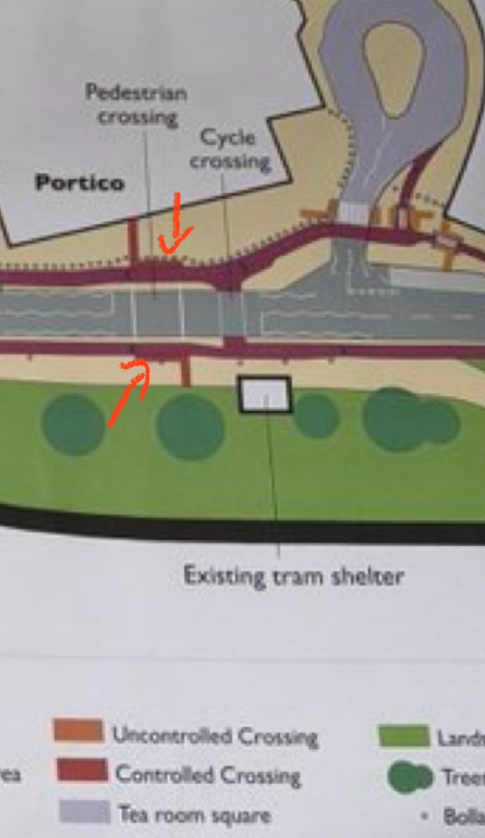 <a href="/flickhwilliams/">Flick Williams</a> <a href="/yorkpress/">The Press</a> <a href="/labouryork/">York Labour</a> <a href="/CityofYork/">City of York Council</a> <a href="/katielomas99/">Katie Lomas</a> Did they run out of white pedestrian crossing paint -we go across the segregated from 🚲 straight into an unconstrained cycle lane.. how is that supposed to work 🤔 ‘controlled’ for 🚗🚍but not for 🚲’
We are at mercy of cars &amp; bikes stopping all over this scheme…
